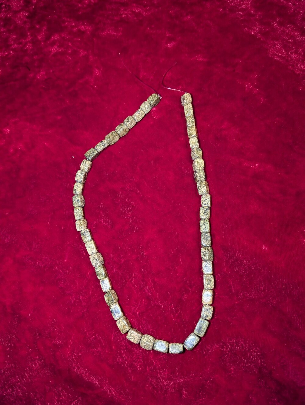 Textured Gold Cube Bead Necklace for Women
